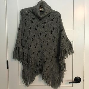 French Connection Grey Sweater Poncho